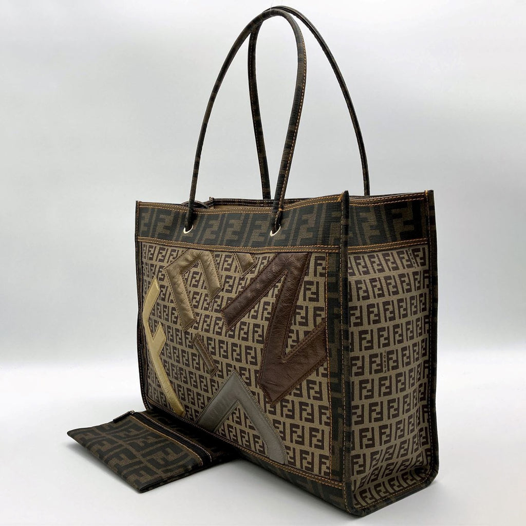Fendi 2384/8B183 Zucca x Zucchino Tote Bag Brown/Beige Pre-owned