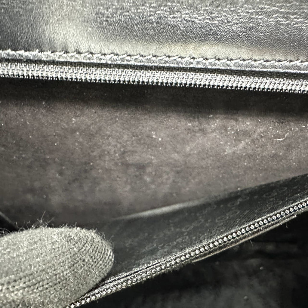 Gucci 000 46 Bamboo Handbag Leather Black Pre-owned