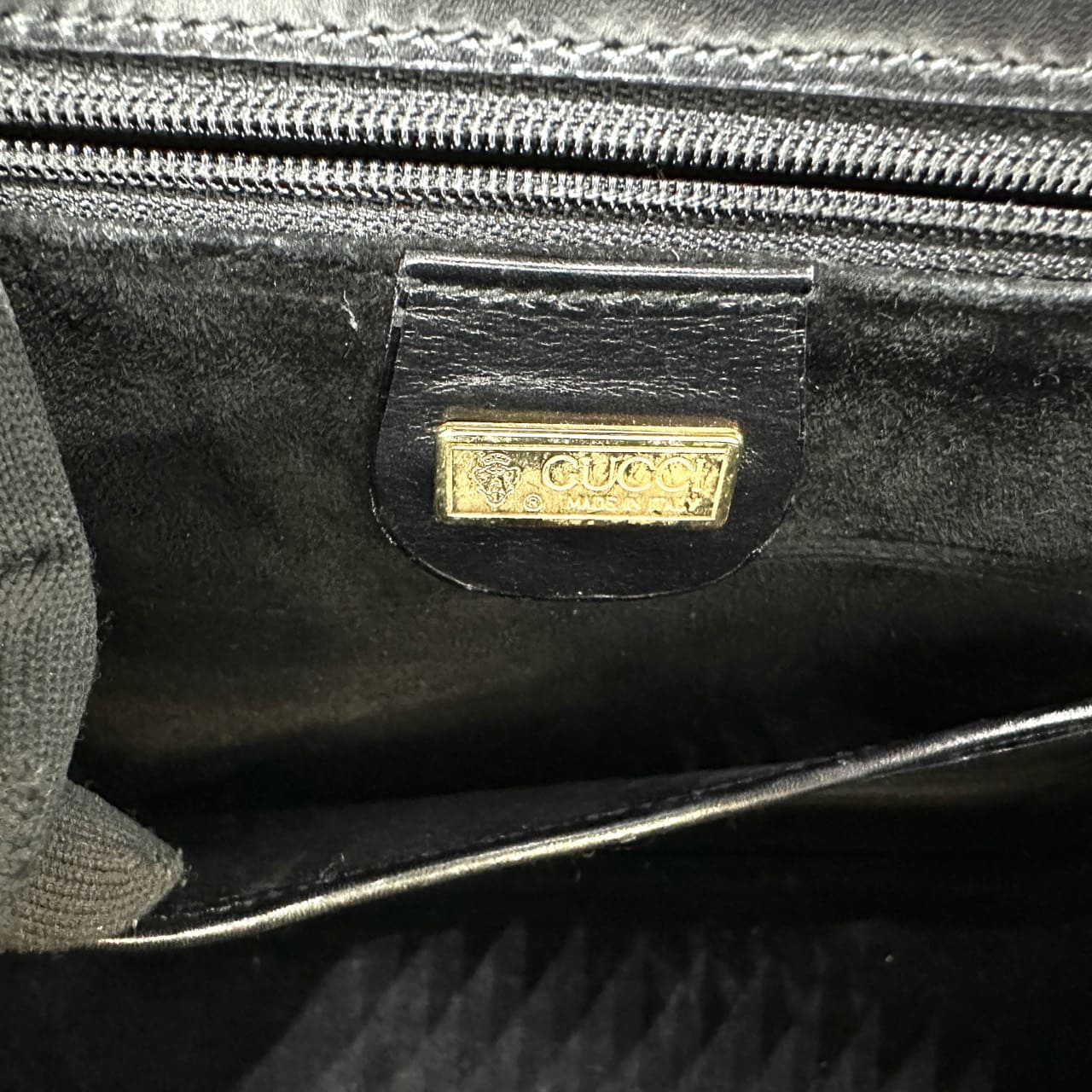 Gucci 000 46 Bamboo Handbag Leather Black Pre-owned