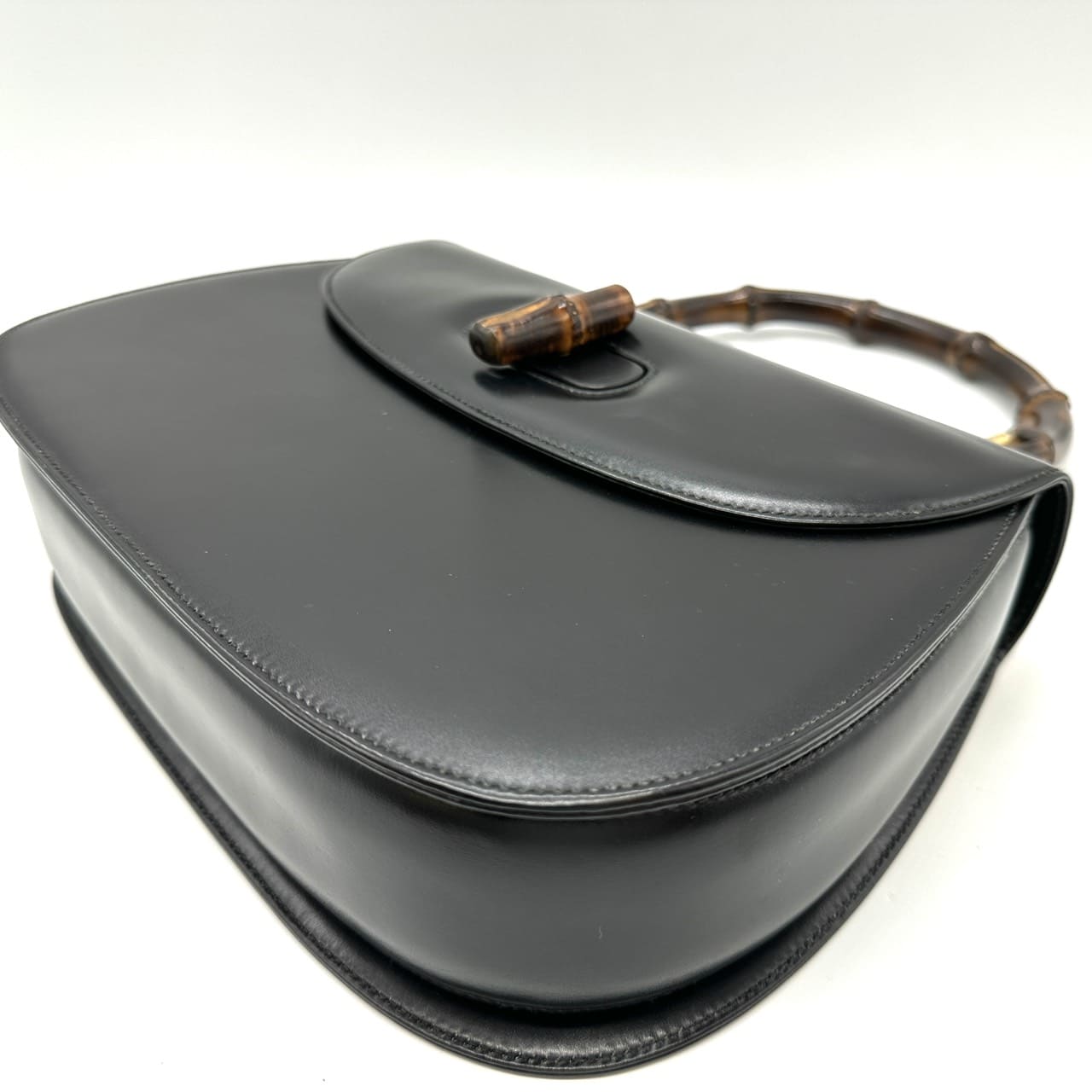 Gucci 000 46 Bamboo Handbag Leather Black Pre-owned