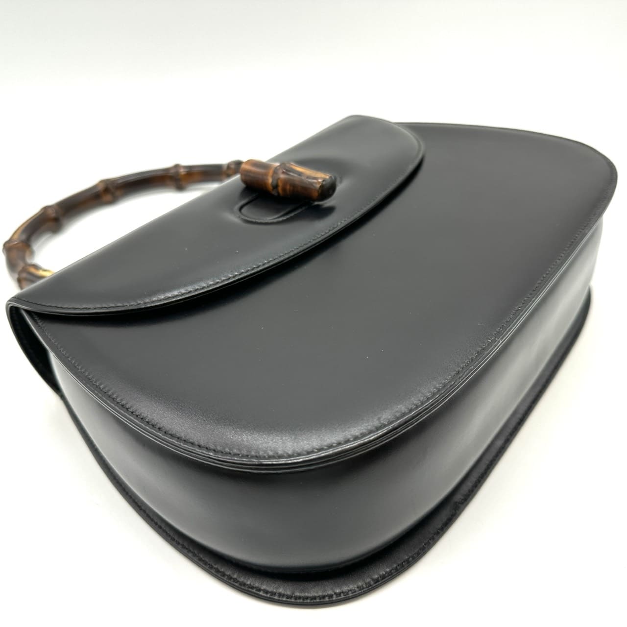 Gucci 000 46 Bamboo Handbag Leather Black Pre-owned