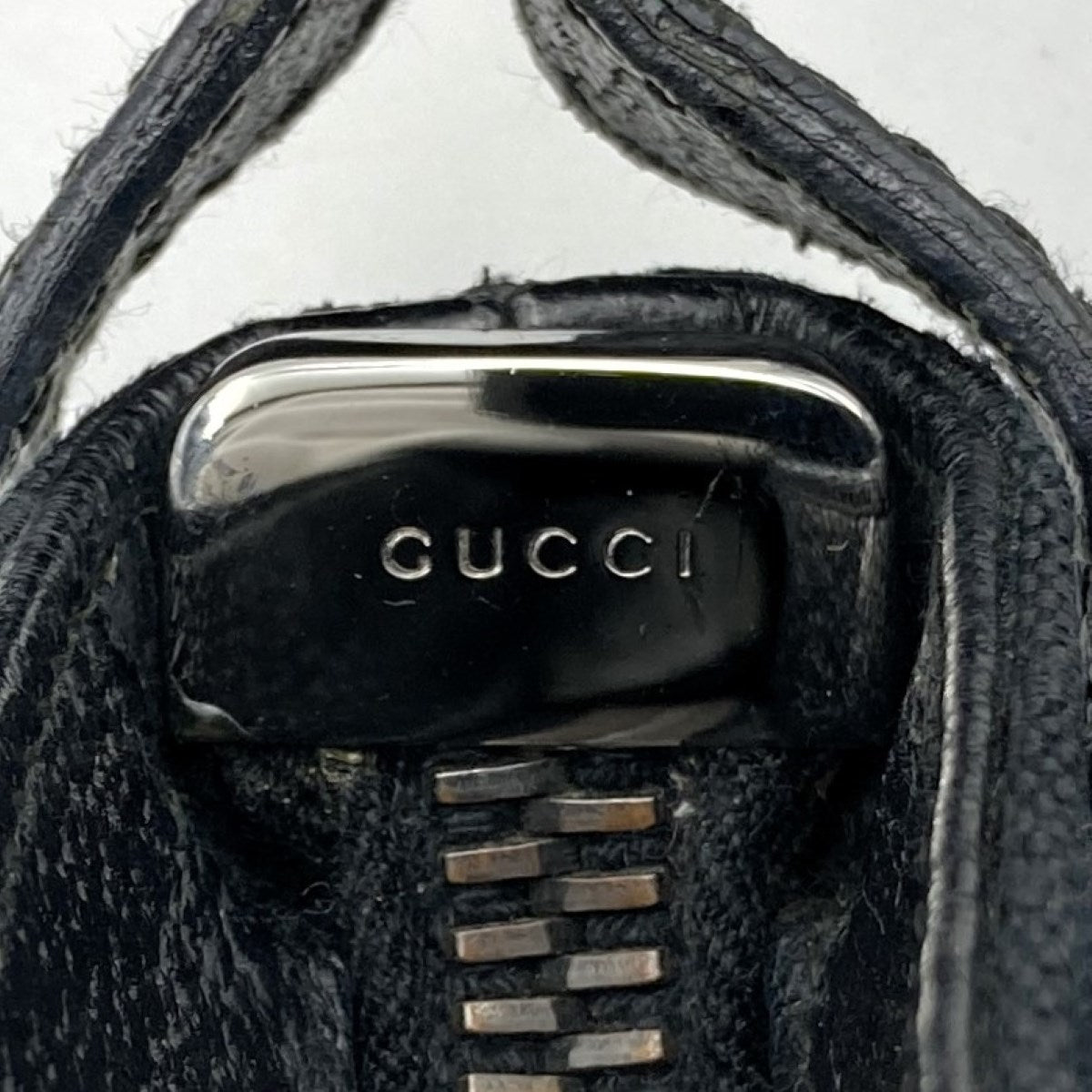 GUCCI 122793 Shoulder Bag, Crossbody Bag, Slim, Black, GG Line, GG Canvas PRE-OWNED