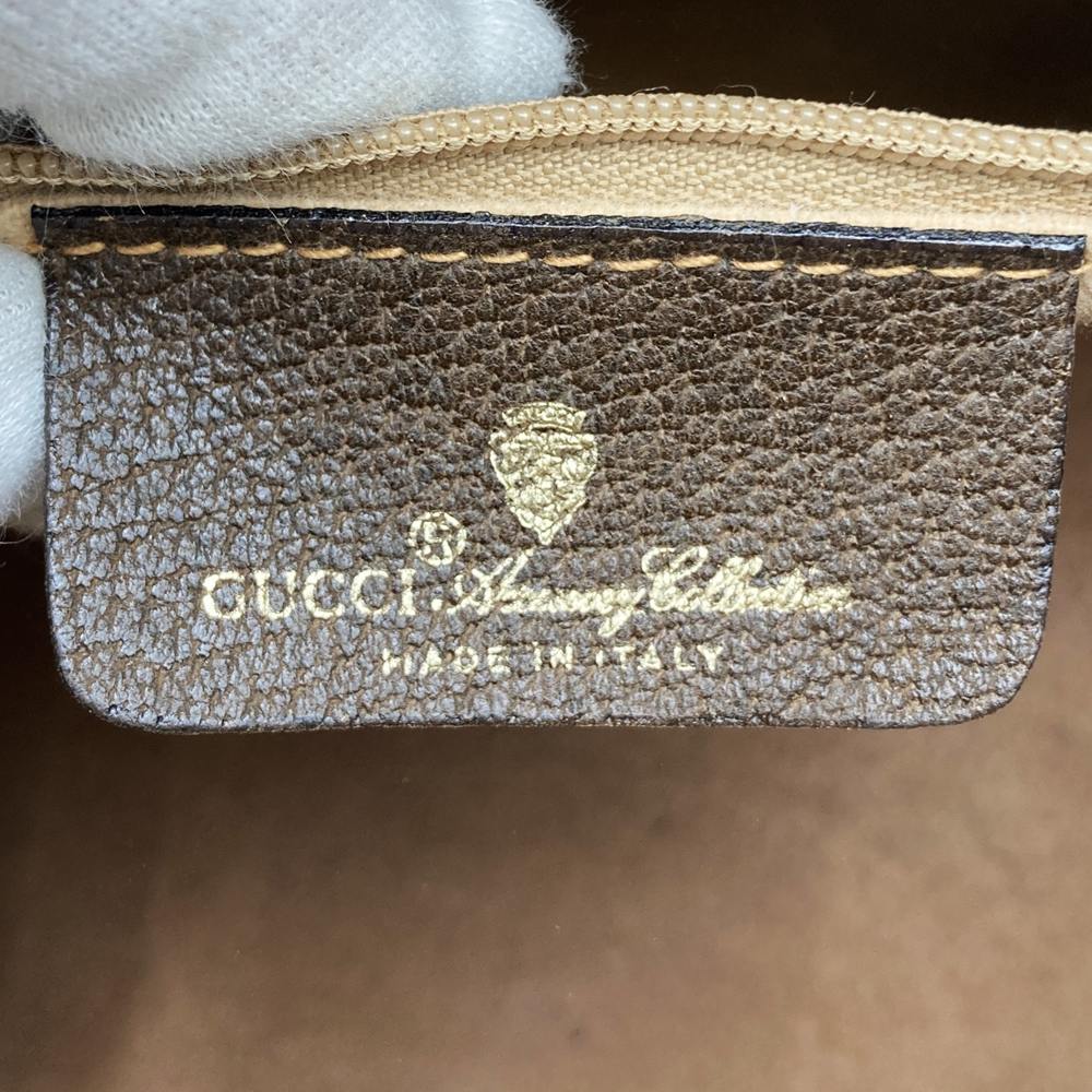 GUCCI Old Gucci GG Supreme Boston Bag Handbag Brown Sherry Vintage PRE-OWNED