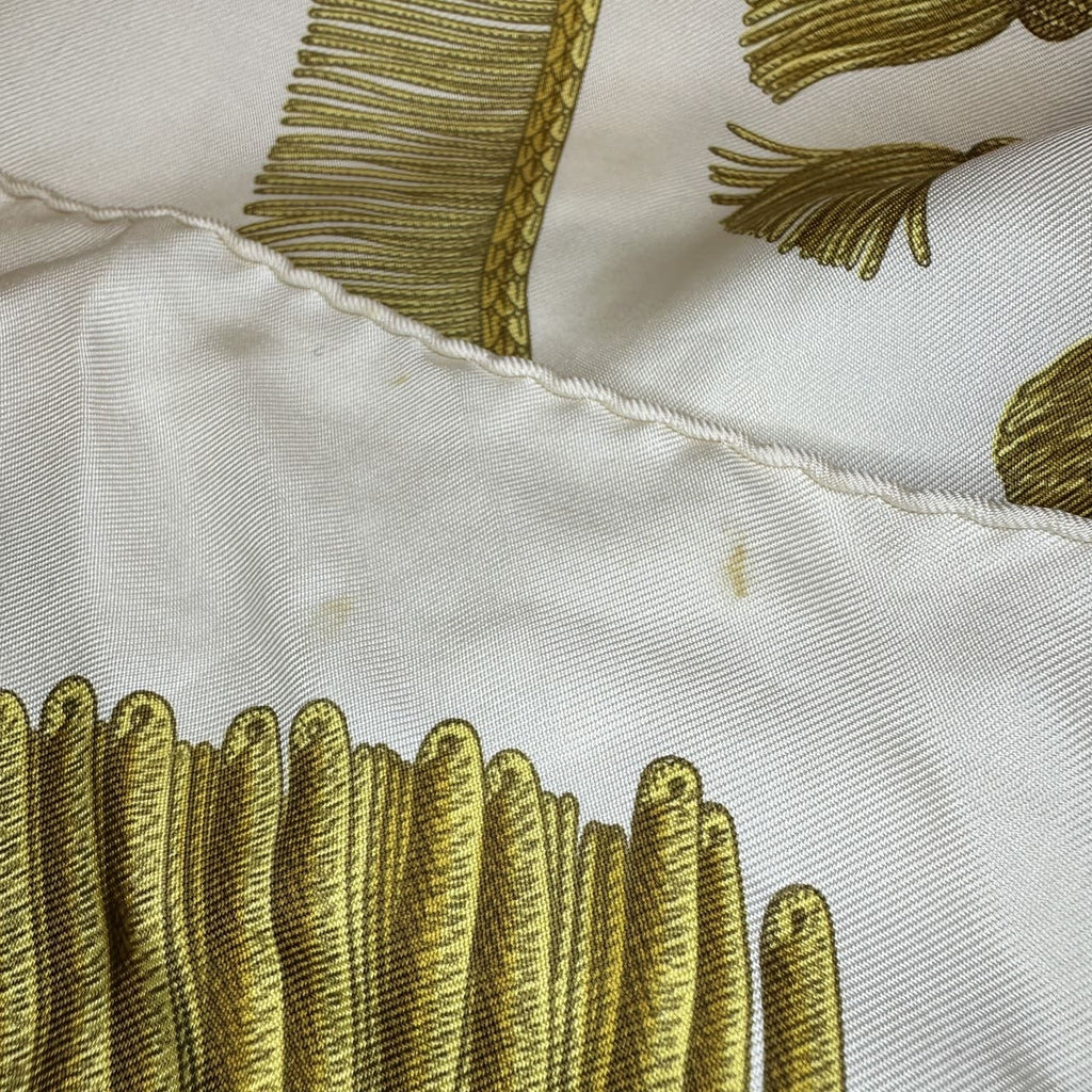 Hermès Carré 90 Poste et Cavalerie Scarf Silk Gold Pre-owned