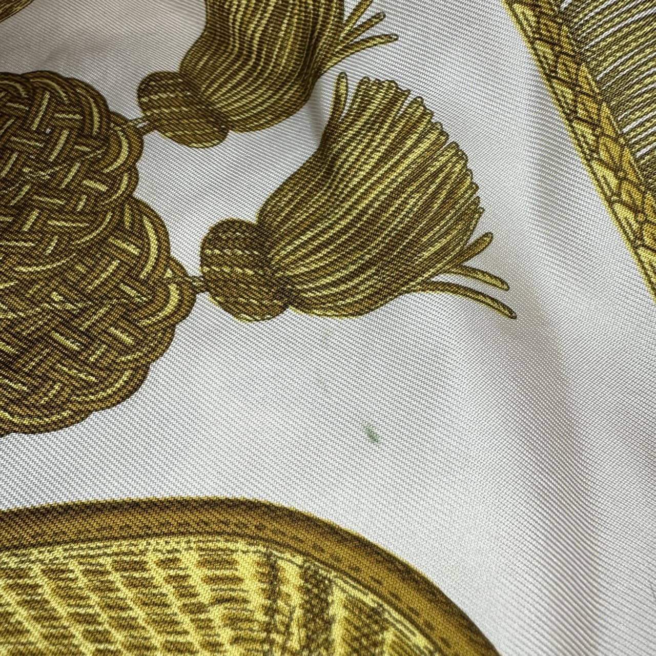Hermès Carré 90 Poste et Cavalerie Scarf Silk Gold Pre-owned