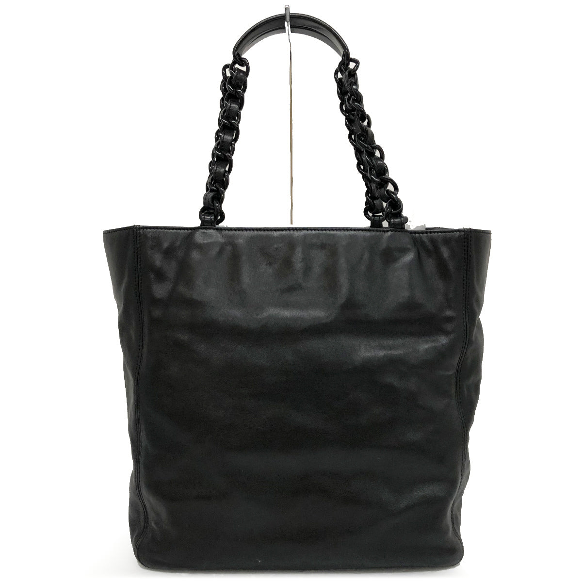Chanel Coco Mark Chain Tote Bag/Shoulder Bag Lambskin/Plastic Black Pre-owned