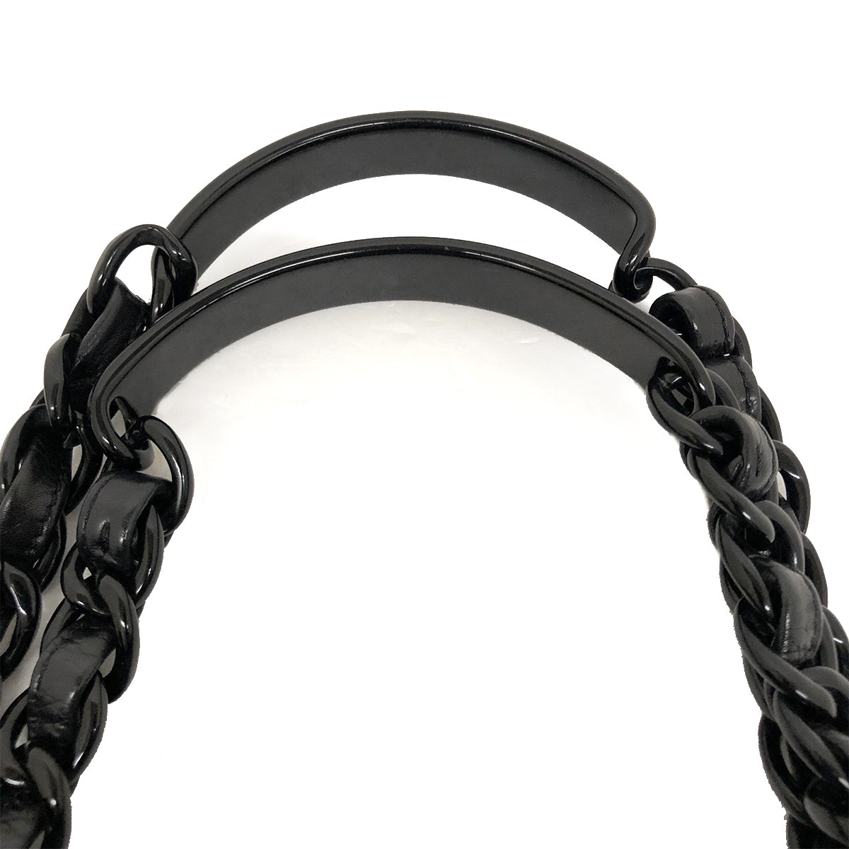 Chanel Coco Mark Chain Tote Bag/Shoulder Bag Lambskin/Plastic Black Pre-owned