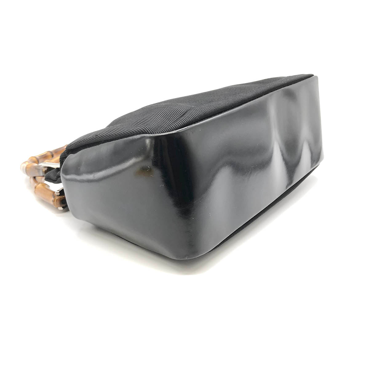 Gucci 0001014 Bamboo Handbag Nylon/Leather Black Pre-owned