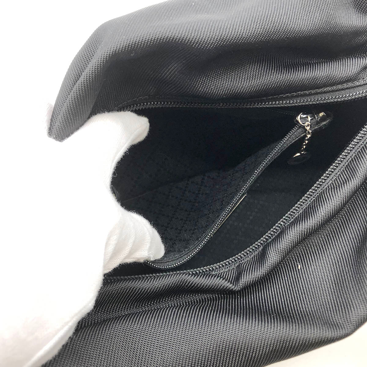 Gucci 0001014 Bamboo Handbag Nylon/Leather Black Pre-owned