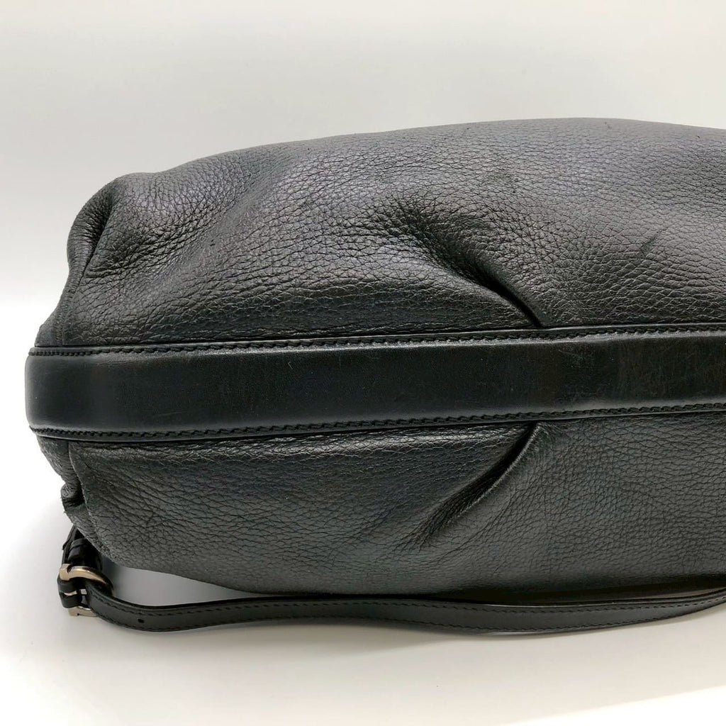 Salvatore Ferragamo Gancini Tote Bag/Shoulder Bag, 2-way, Leather, Black, Women's, Vintage, PRE-OWNED