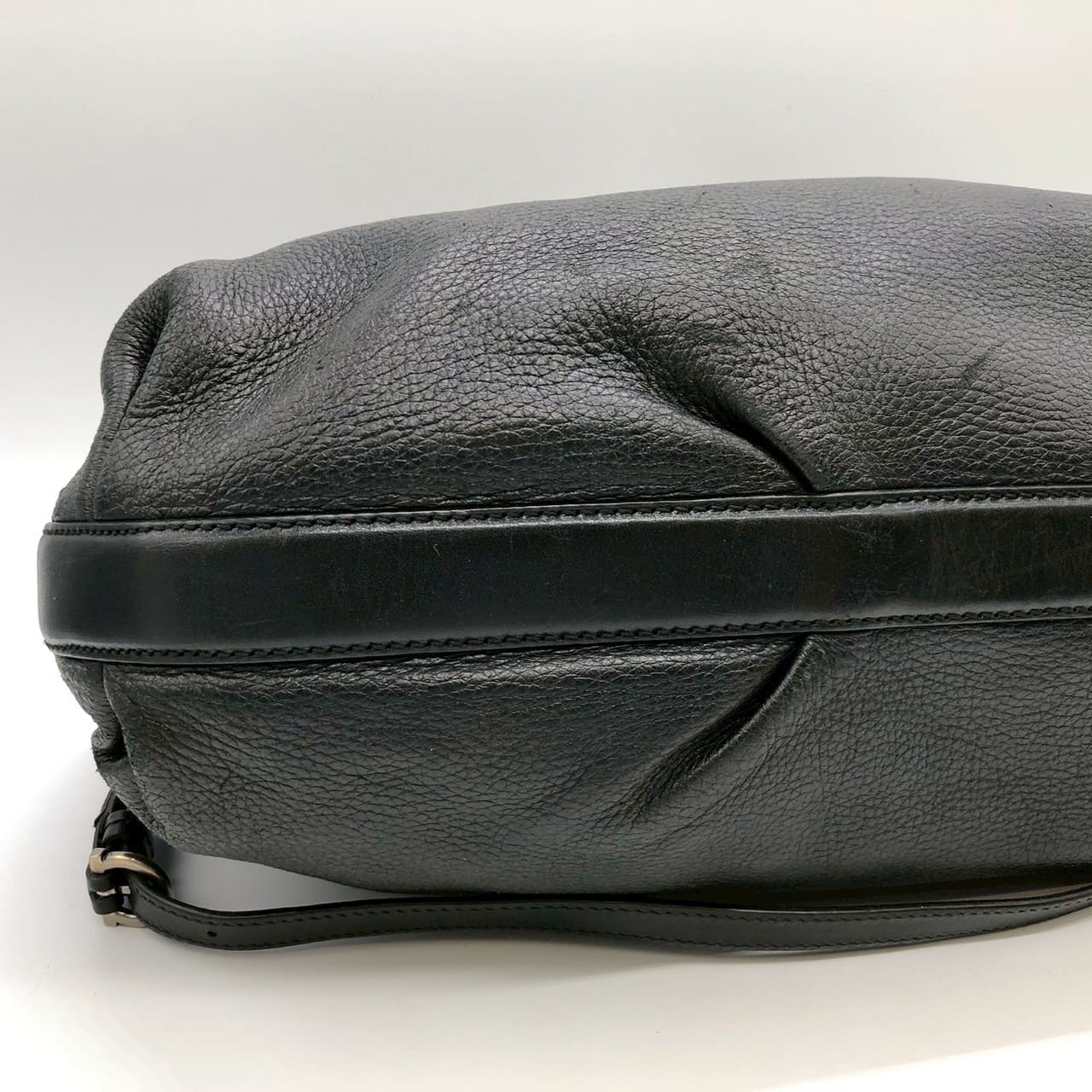 Salvatore Ferragamo Gancini Tote Bag/Shoulder Bag, 2-way, Leather, Black, Women's, Vintage, PRE-OWNED