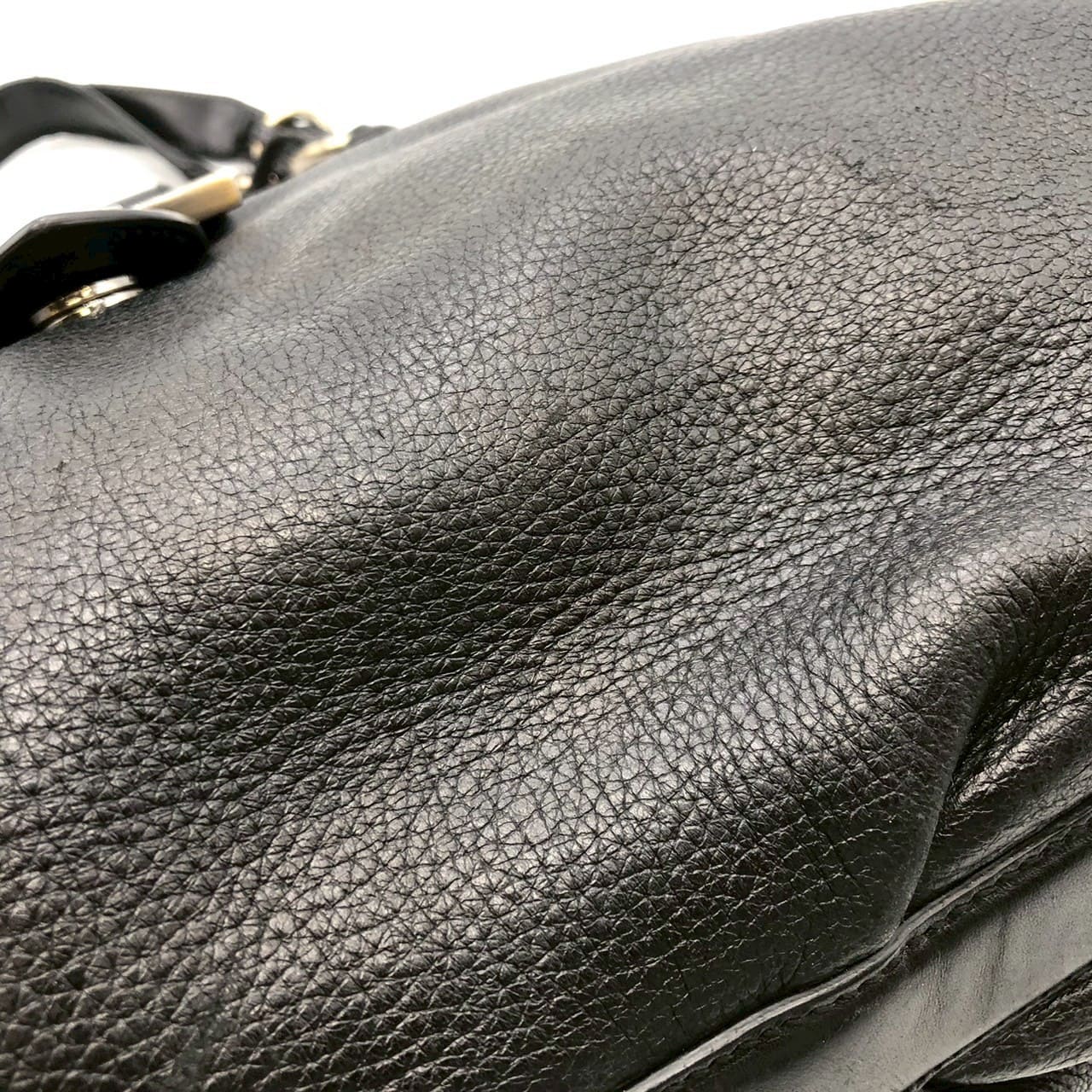 Salvatore Ferragamo Gancini Tote Bag/Shoulder Bag, 2-way, Leather, Black, Women's, Vintage, PRE-OWNED