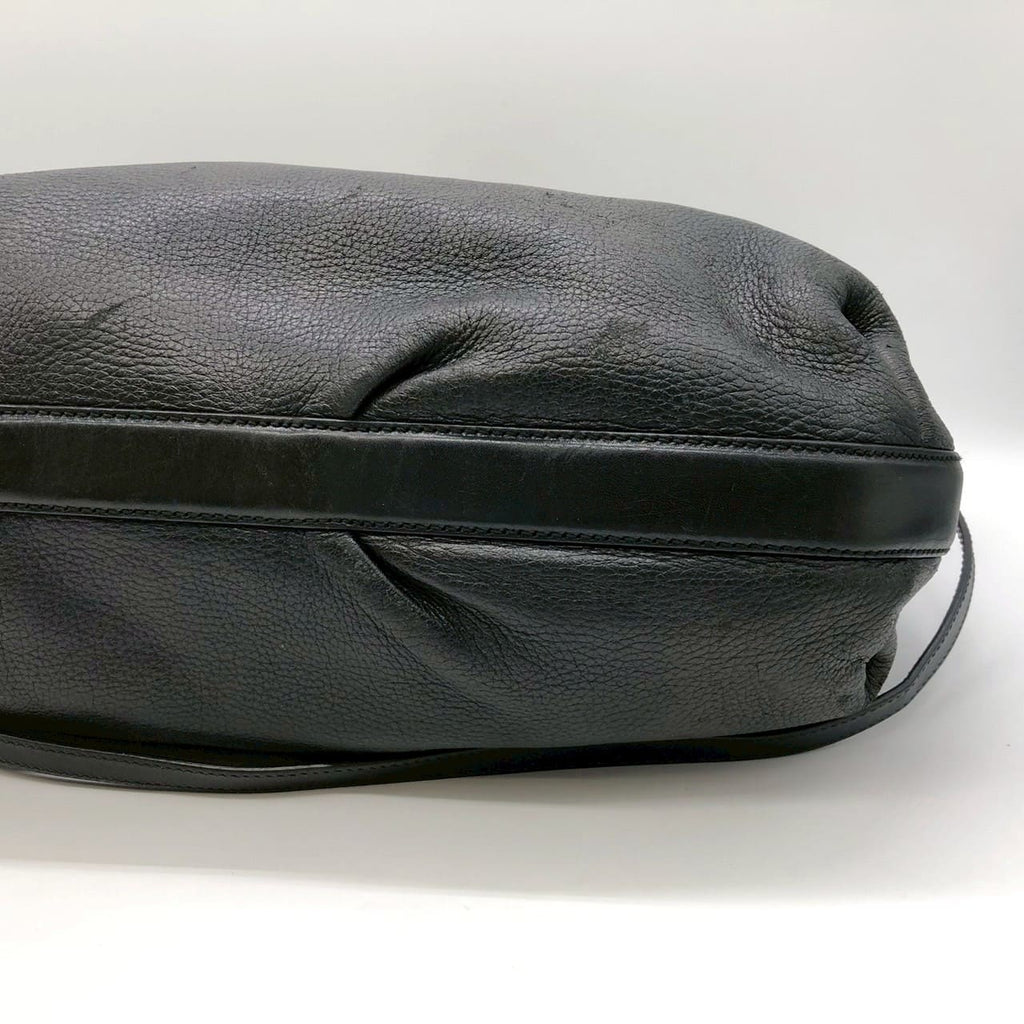 Salvatore Ferragamo Gancini Tote Bag/Shoulder Bag, 2-way, Leather, Black, Women's, Vintage, PRE-OWNED