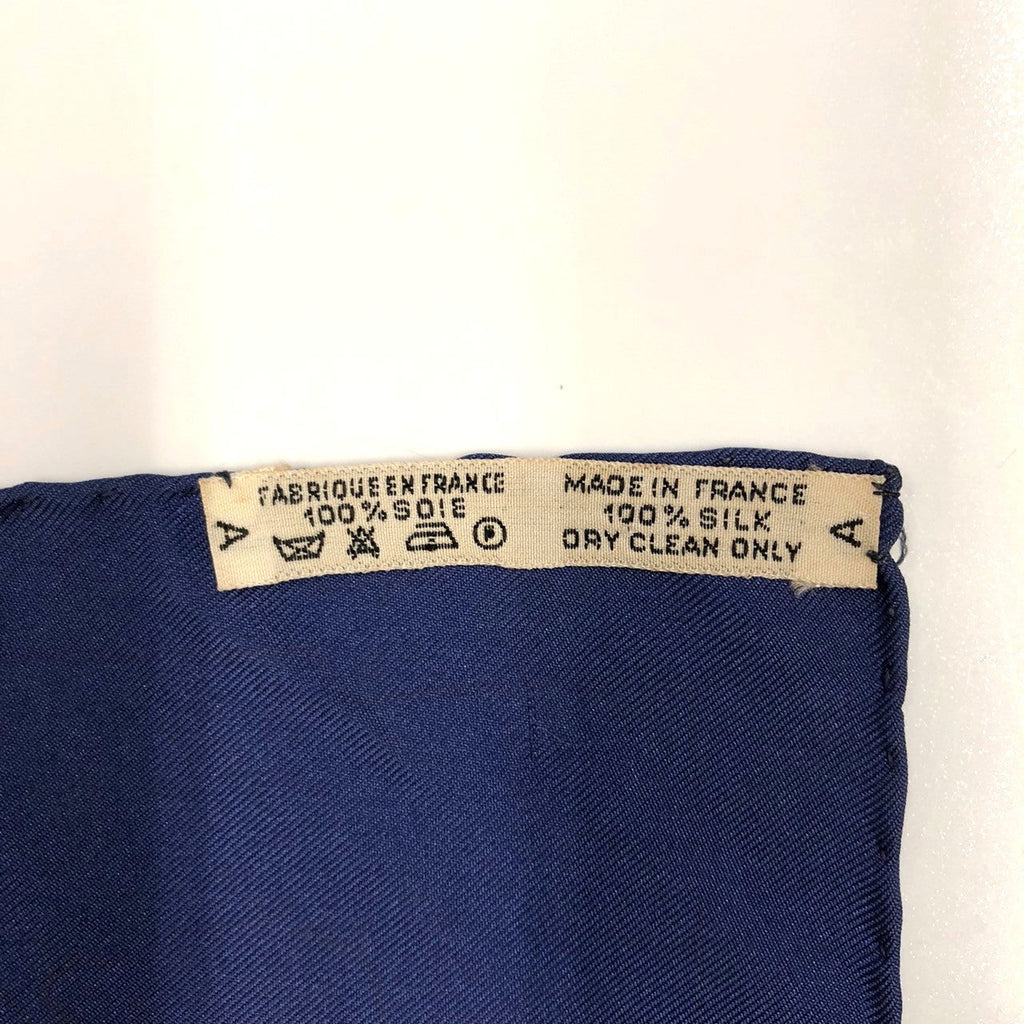 Hermès Carré 90 La Promenade de Longchamps Scarf Silk Navy Pre-owned