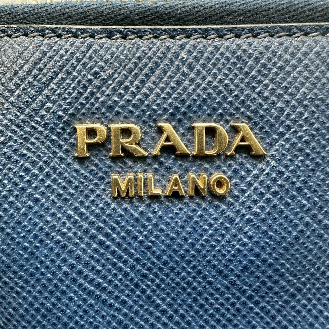 PRADA Prada handbag tote bag Saffiano leather blue vintage women's men's fashion brand PRE-OWNED