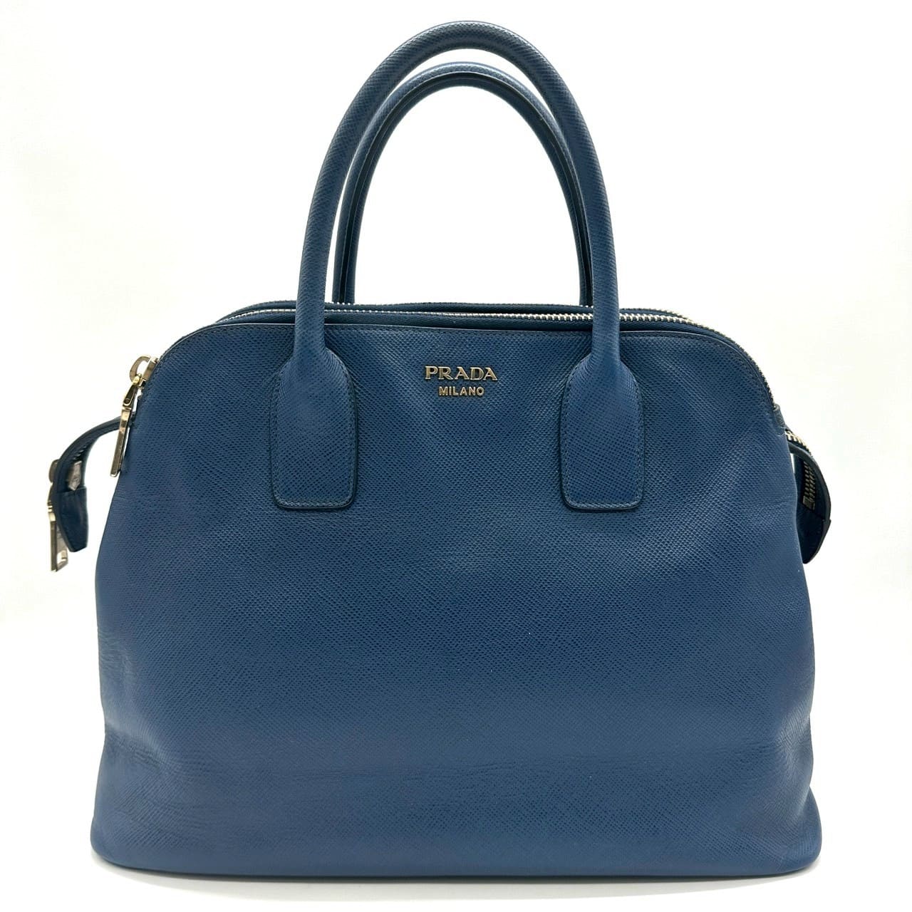 PRADA Prada handbag tote bag Saffiano leather blue vintage women's men's fashion brand PRE-OWNED