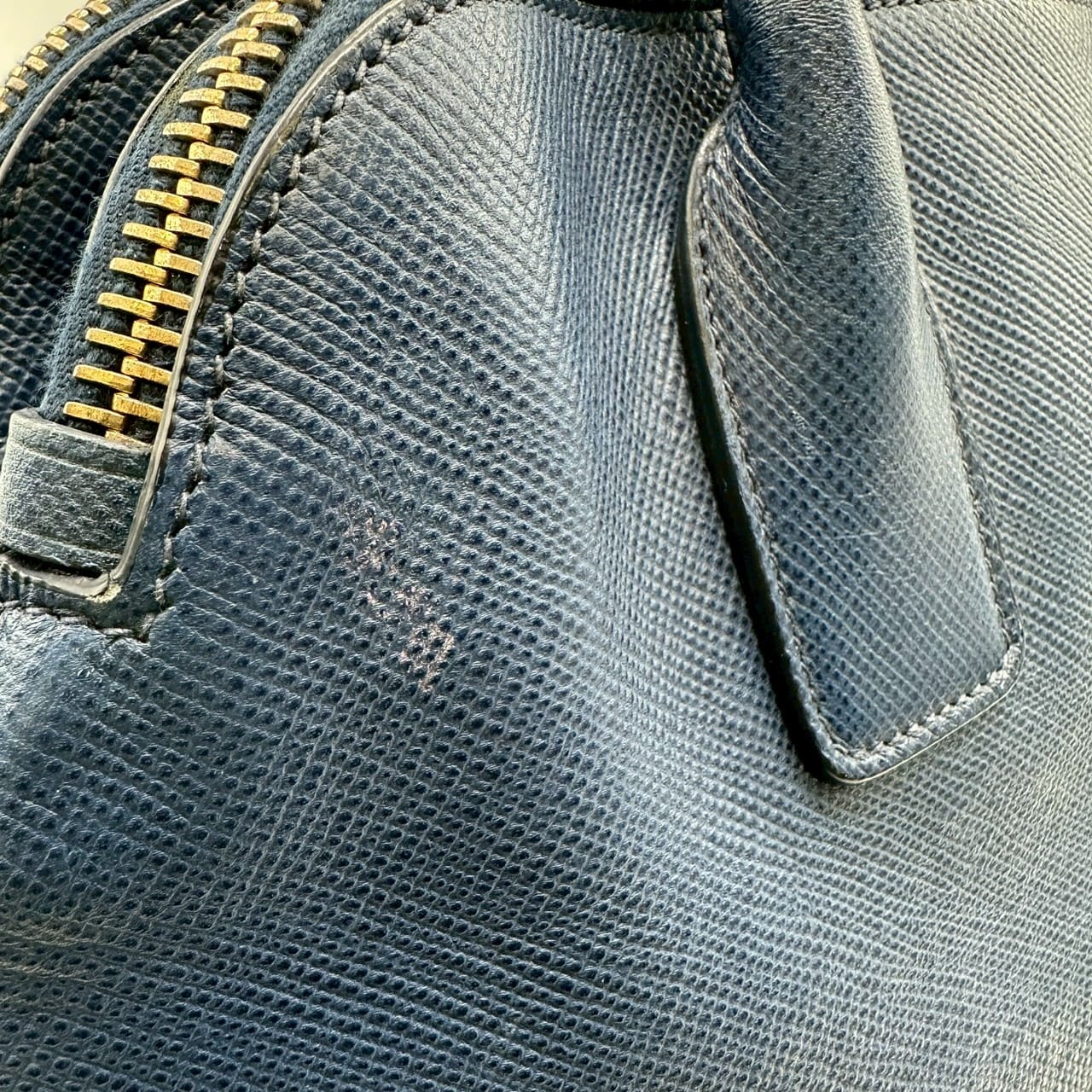 PRADA Prada handbag tote bag Saffiano leather blue vintage women's men's fashion brand PRE-OWNED