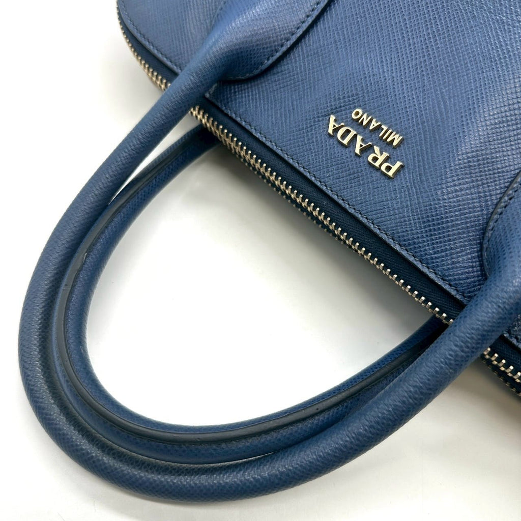 PRADA Prada handbag tote bag Saffiano leather blue vintage women's men's fashion brand PRE-OWNED