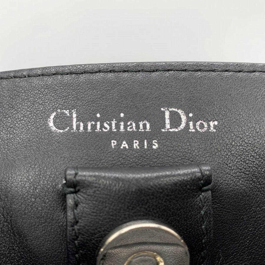 Dior Diorissimo Handbag/Shoulder Bag Calf Leather Black Pre-owned