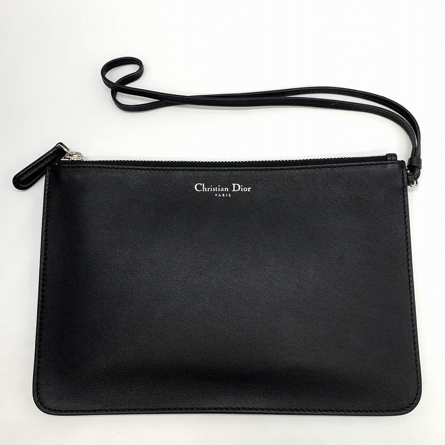 Dior Diorissimo Handbag/Shoulder Bag Calf Leather Black Pre-owned