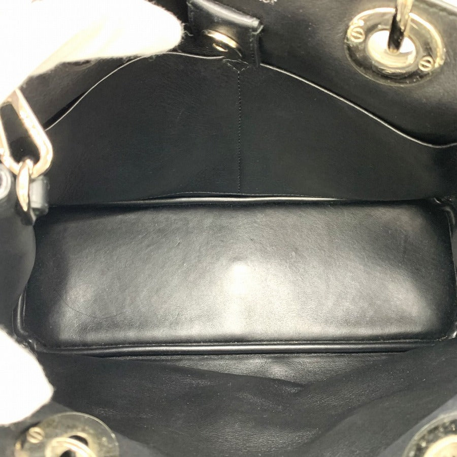 Dior Diorissimo Handbag/Shoulder Bag Calf Leather Black Pre-owned
