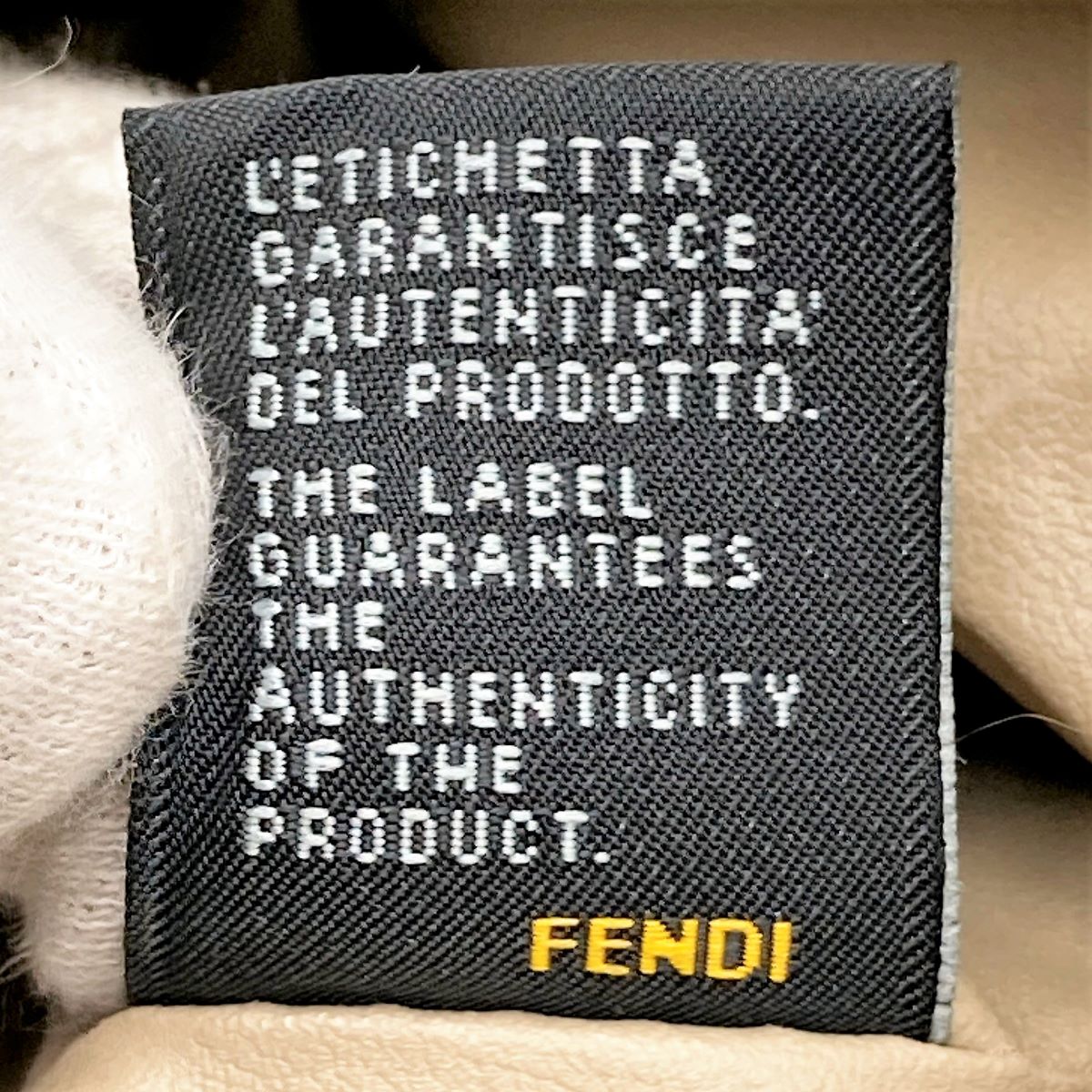 Fendi 7N0038 Zucchino Makeup Pouch Beige/Pink Pre-owned