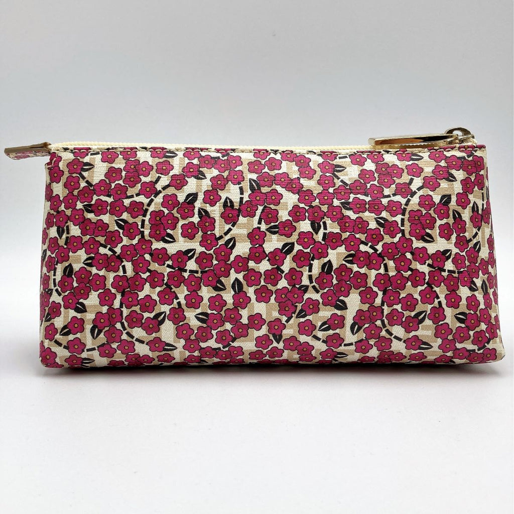 Fendi 7N0038 Zucchino Makeup Pouch Beige/Pink Pre-owned