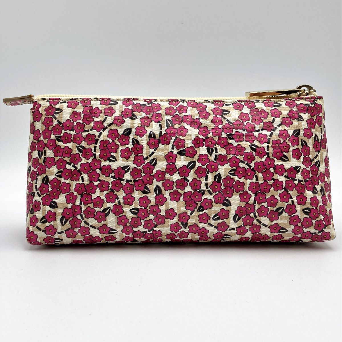 Fendi 7N0038 Zucchino Makeup Pouch Beige/Pink Pre-owned