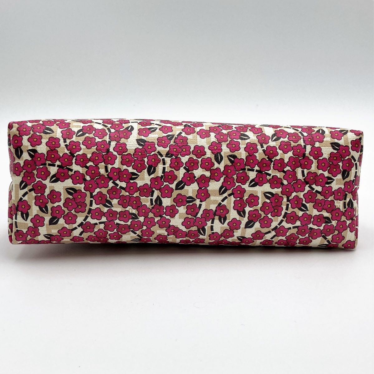 Fendi 7N0038 Zucchino Makeup Pouch Beige/Pink Pre-owned