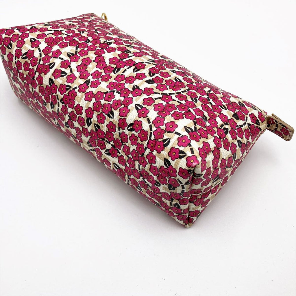 Fendi 7N0038 Zucchino Makeup Pouch Beige/Pink Pre-owned