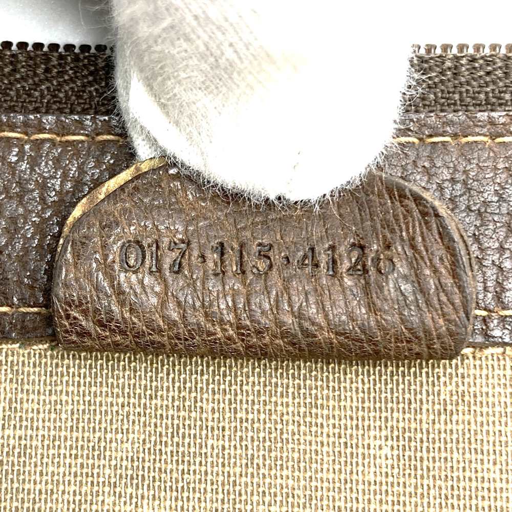 GUCCI 017 115 Second Bag Clutch Bag Pouch GG Supreme Sherry Leather Brown Vintage PRE-OWNED