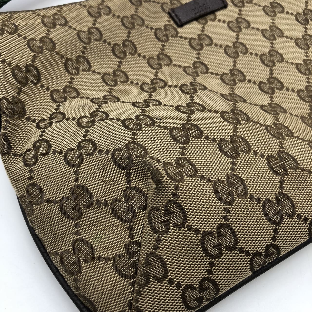 GUCCI 189749 GG Canvas Sherry Shoulder Bag Leather Brown Women's Men's Vintage Brand PRE-OWNED