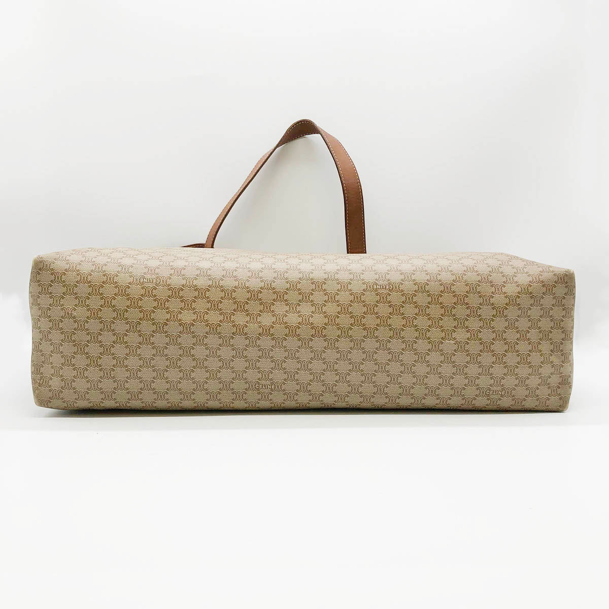 Celine M10 Macadam Big Tote Bag PVC Beige/Brown Pre-owned