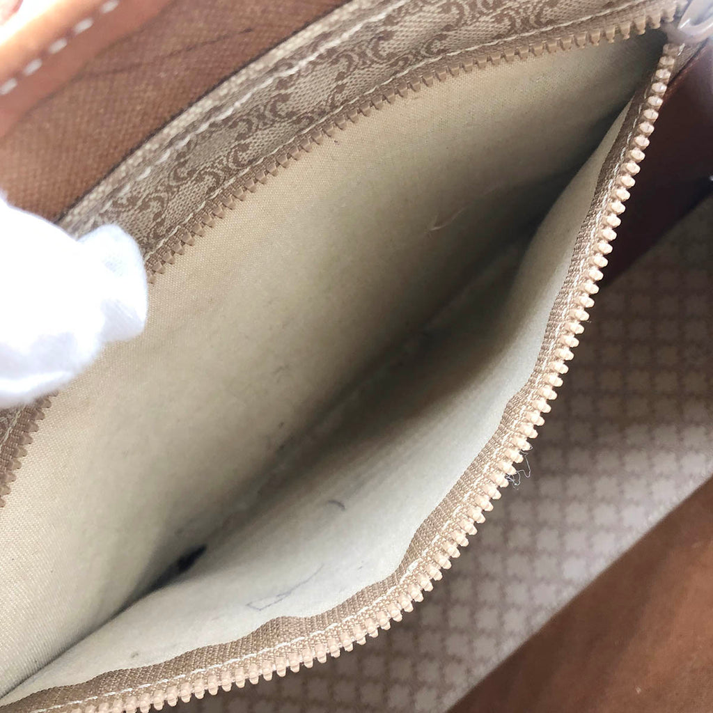 Celine M10 Macadam Big Tote Bag PVC Beige/Brown Pre-owned