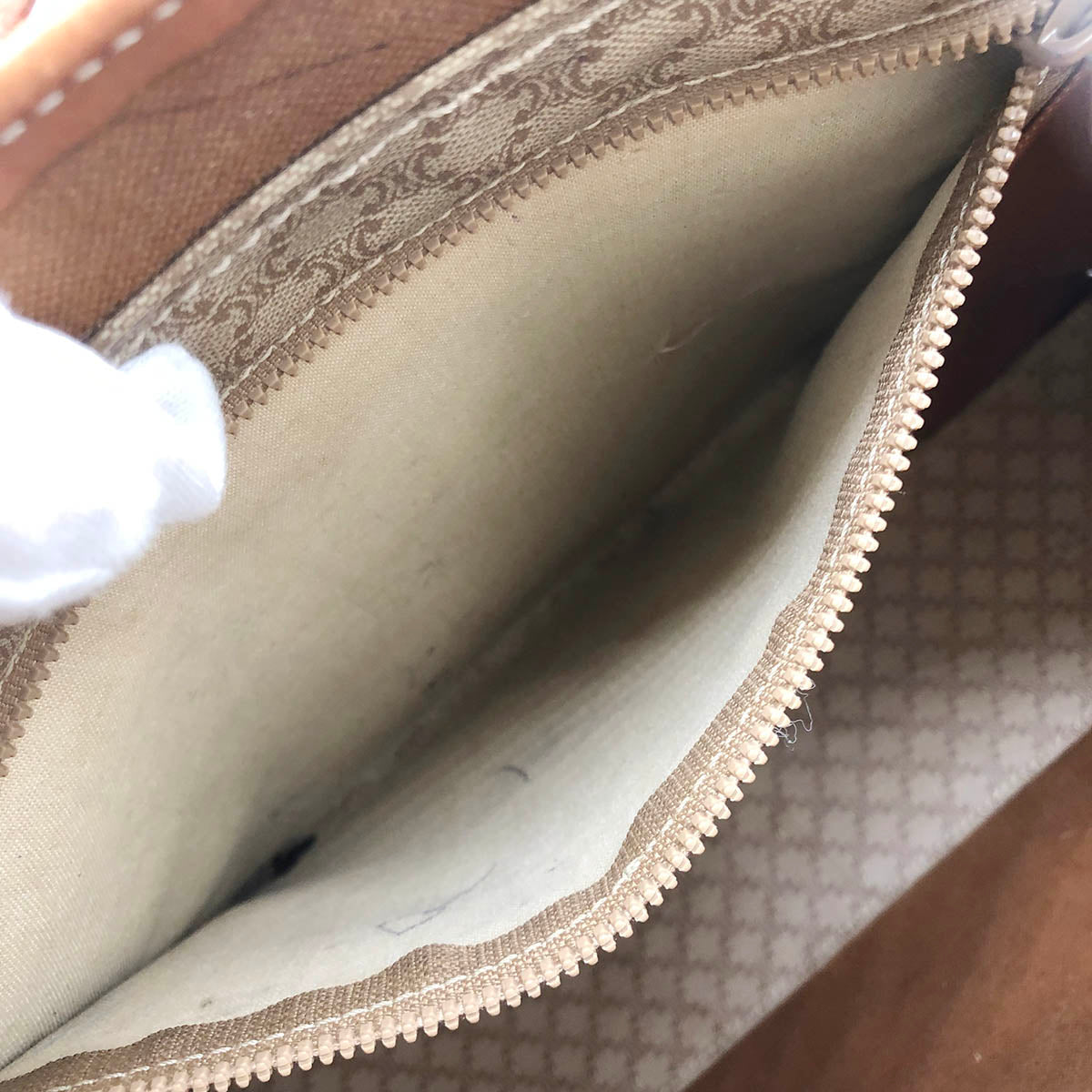 Celine M10 Macadam Big Tote Bag PVC Beige/Brown Pre-owned