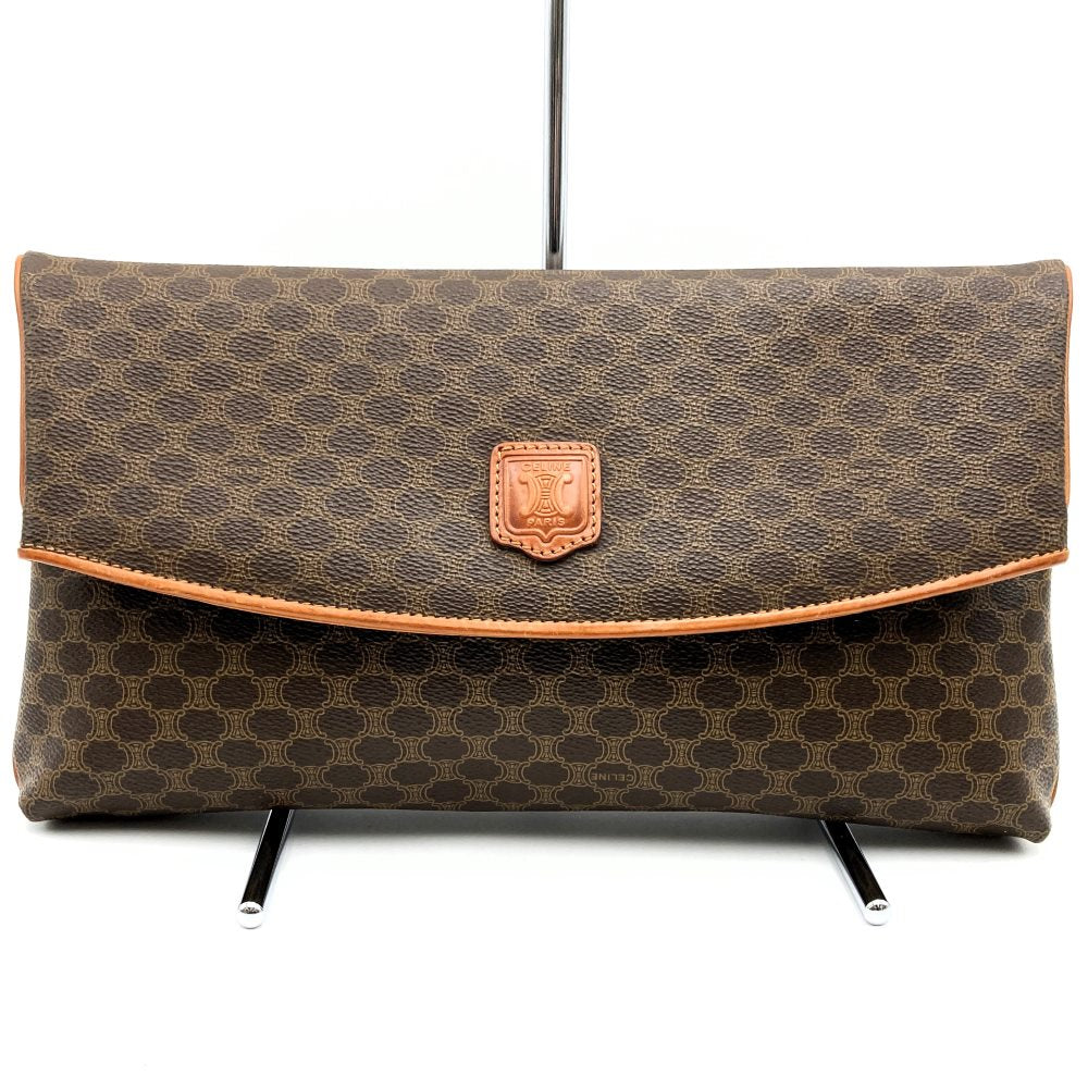 CELINE DM91 Clutch Bag, Second Bag, Pouch, Macadam PVC Leather, Brown, Women's & Men's Fashion PRE-OWNED