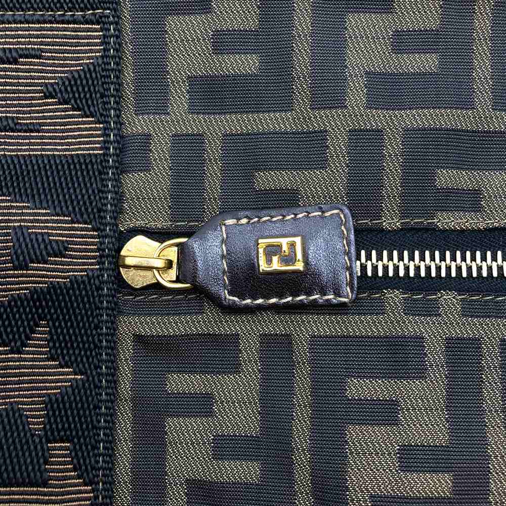 Fendi Zucca Boston Bag Nylon Brown Pre-owned