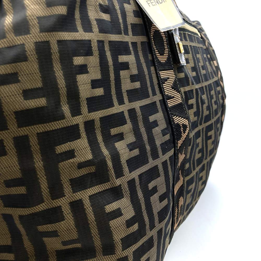 Fendi Zucca Boston Bag Nylon Brown Pre-owned