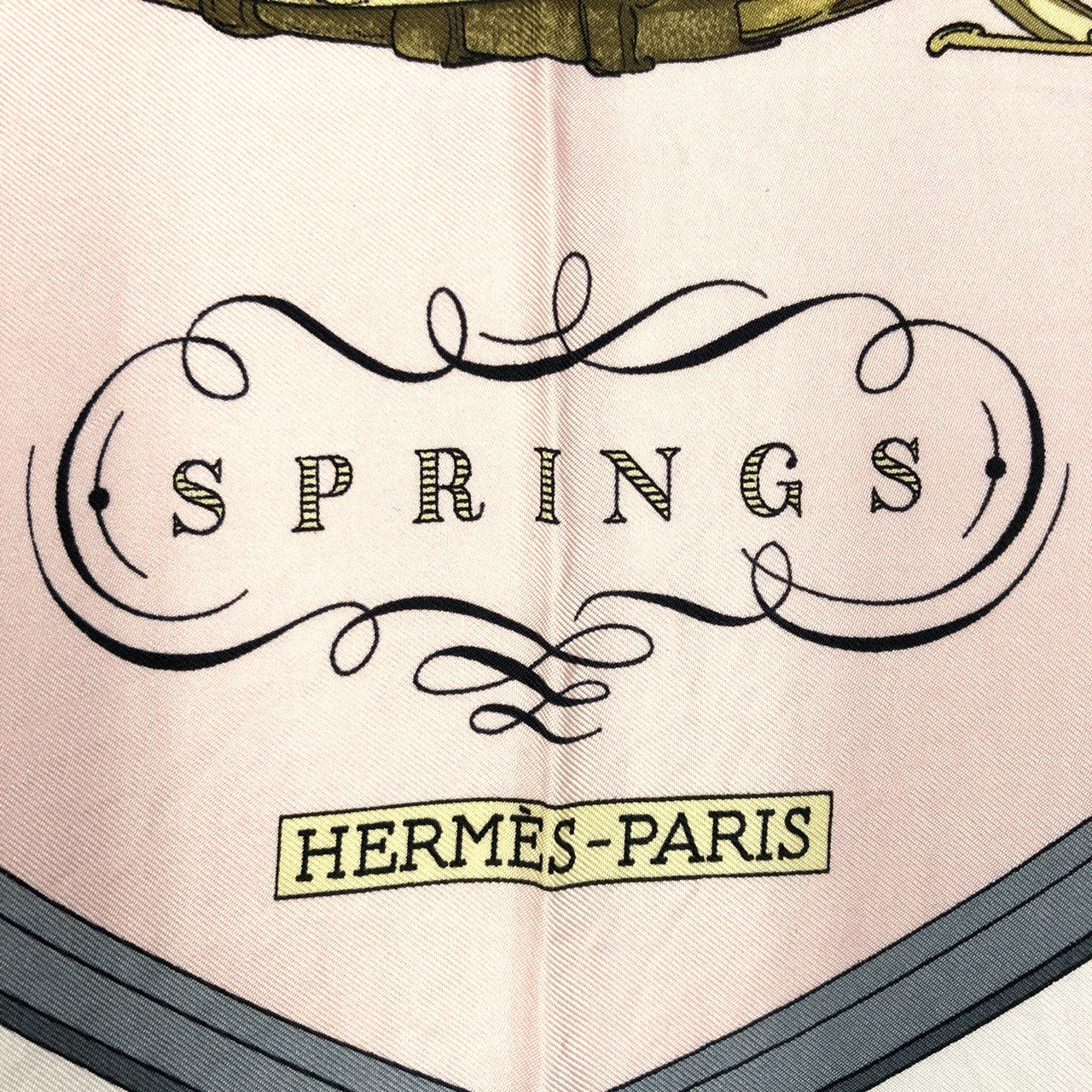 HERMES Carre 90 SPRINGS Scarf, Silk, Pink, Women's PRE-OWNED