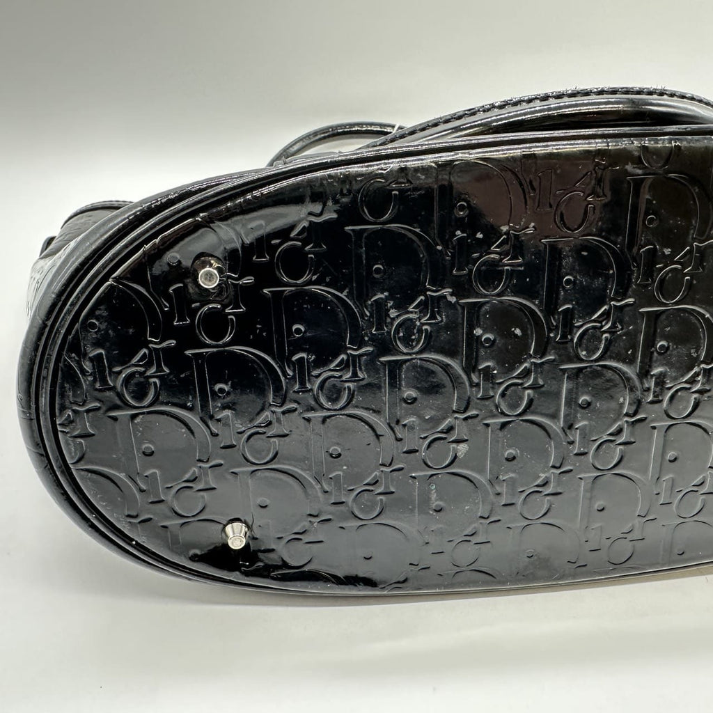 Dior Ultimate Trotter Tote Bag Handbag Patent Enamel Leather Black Women's PRE-OWNED