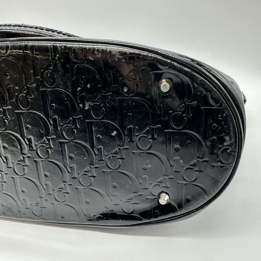 Dior Ultimate Trotter Tote Bag Handbag Patent Enamel Leather Black Women's PRE-OWNED