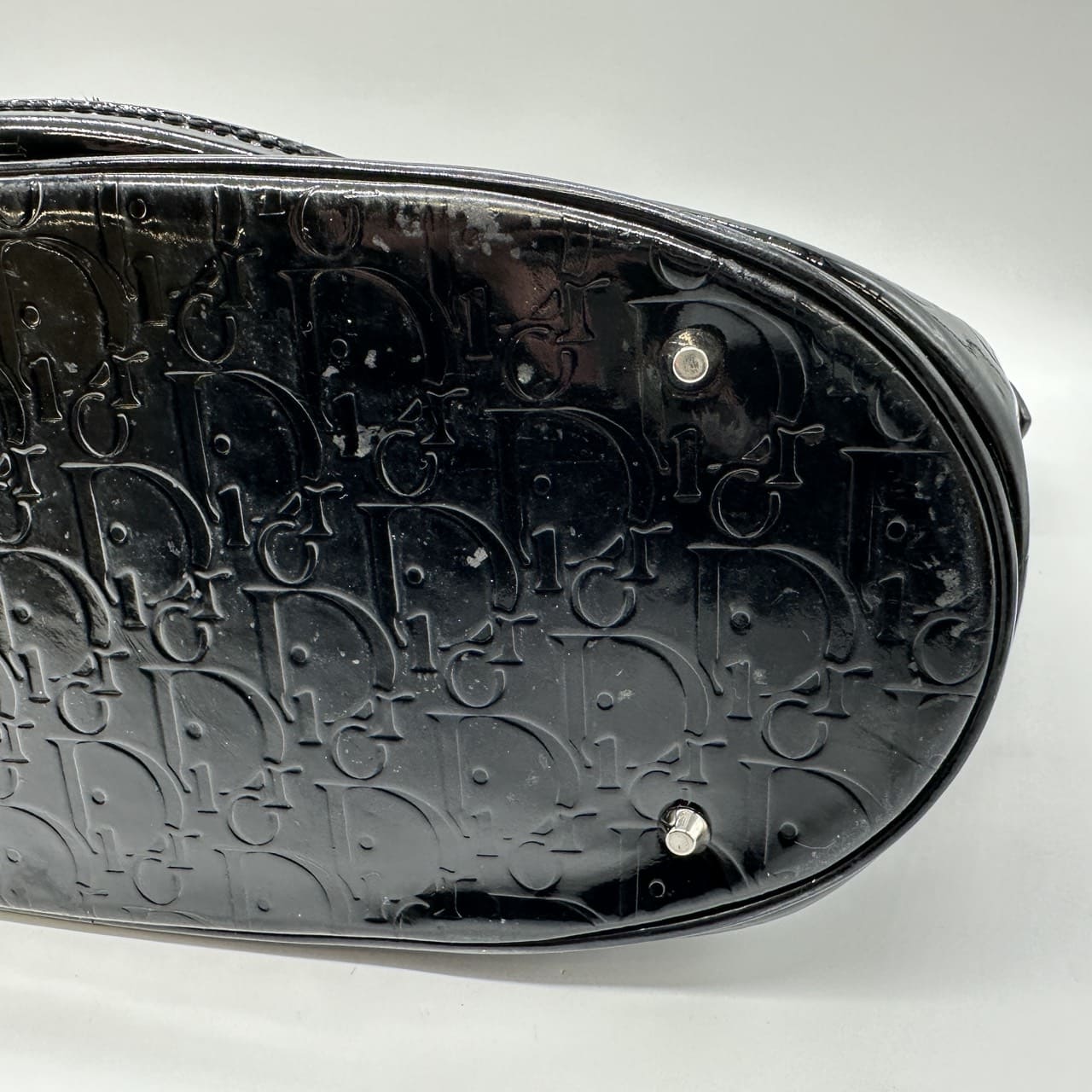 Dior Ultimate Trotter Tote Bag Handbag Patent Enamel Leather Black Women's PRE-OWNED