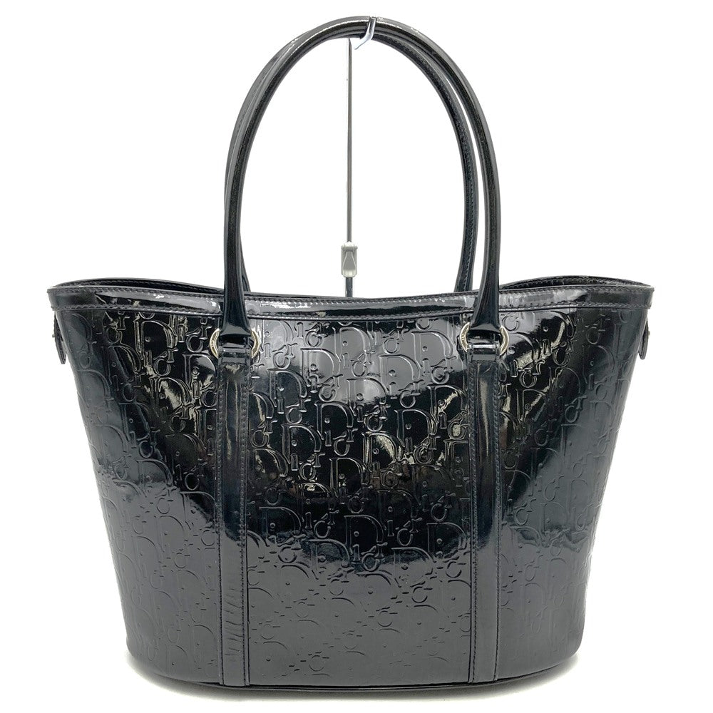 Dior Ultimate Trotter Tote Bag Handbag Patent Enamel Leather Black Women's PRE-OWNED