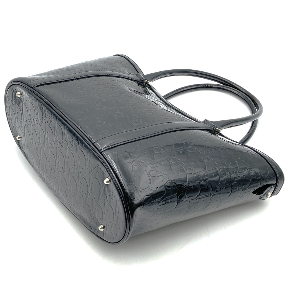 Dior Ultimate Trotter Tote Bag Handbag Patent Enamel Leather Black Women's PRE-OWNED