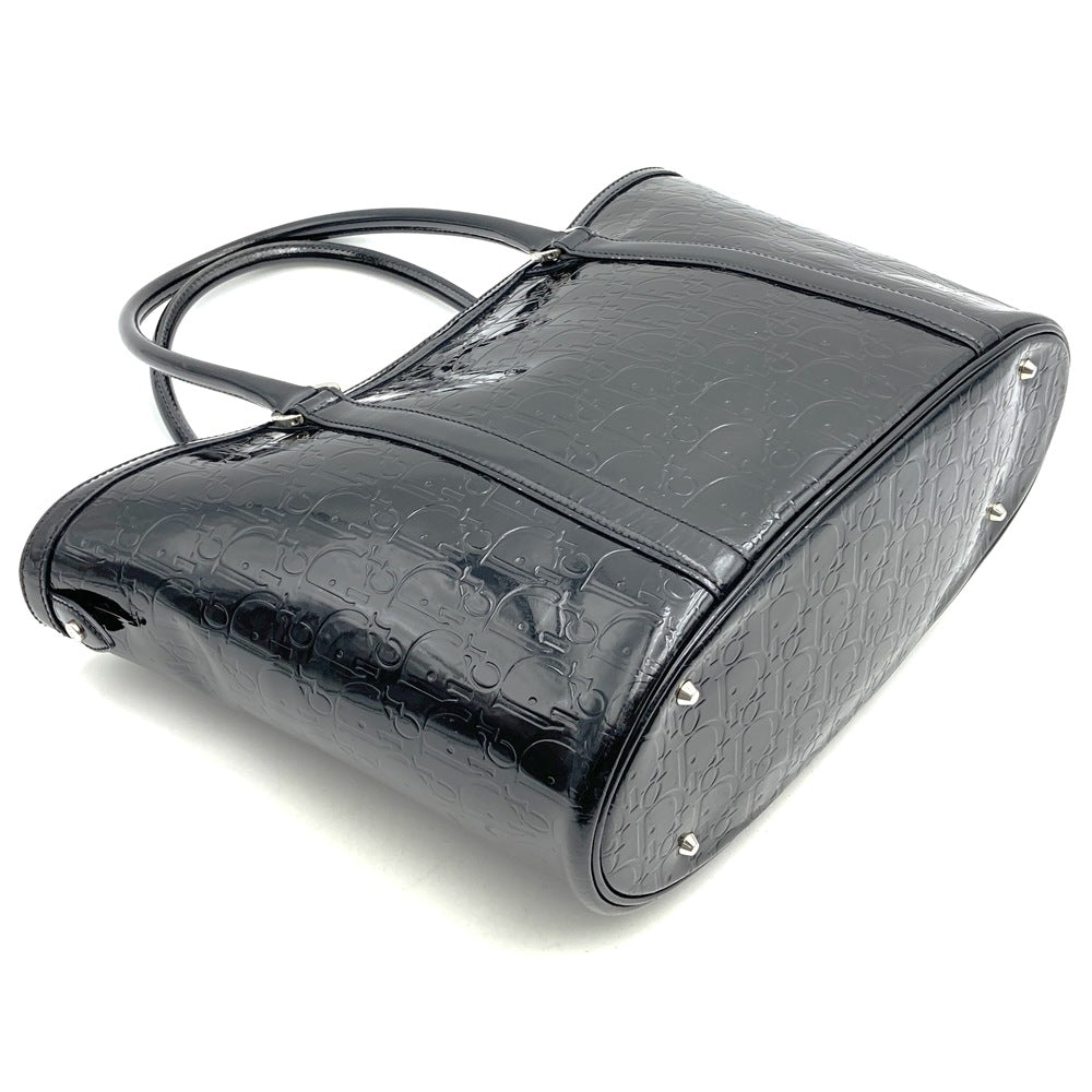 Dior Ultimate Trotter Tote Bag Handbag Patent Enamel Leather Black Women's PRE-OWNED