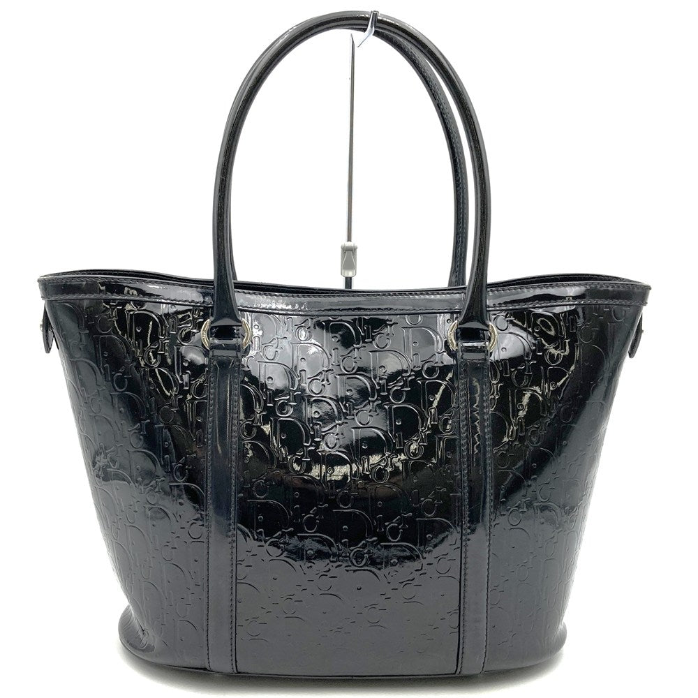 Dior Ultimate Trotter Tote Bag Handbag Patent Enamel Leather Black Women's PRE-OWNED