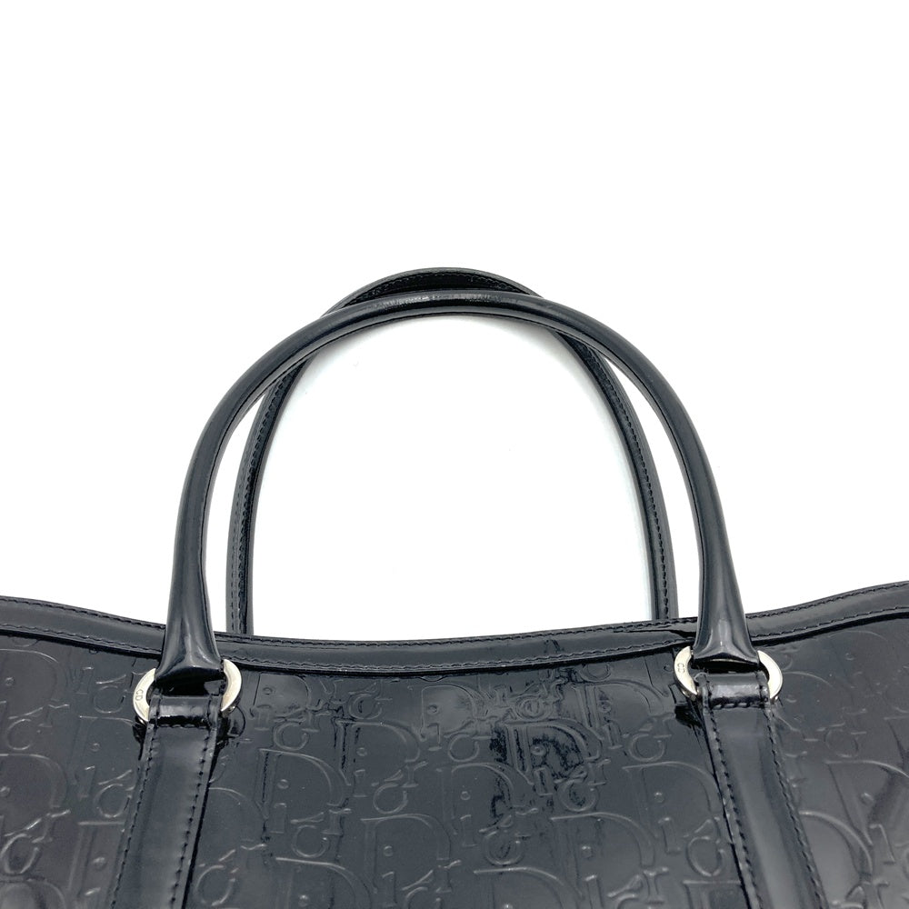 Dior Ultimate Trotter Tote Bag Handbag Patent Enamel Leather Black Women's PRE-OWNED