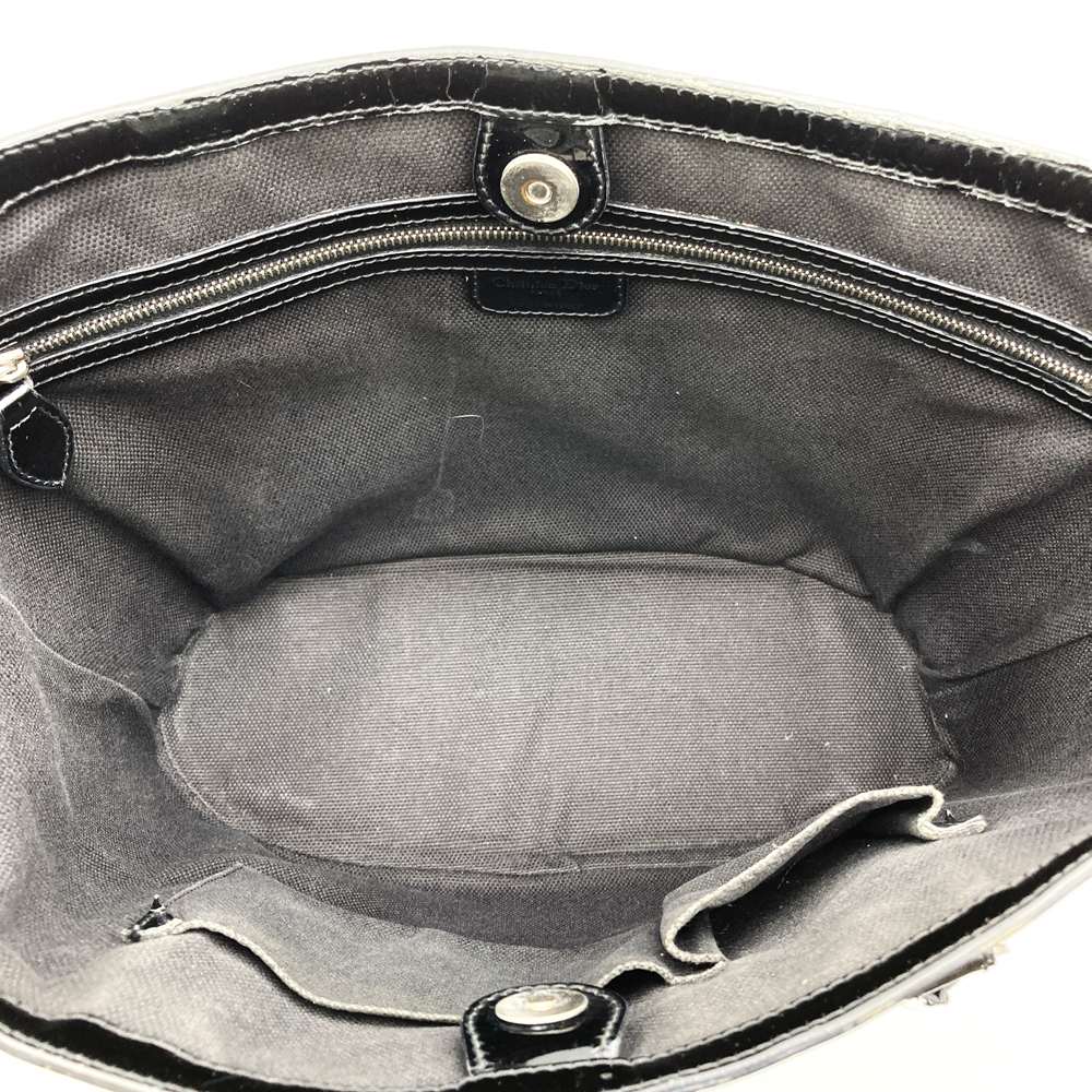 Dior Ultimate Trotter Tote Bag Handbag Patent Enamel Leather Black Women's PRE-OWNED