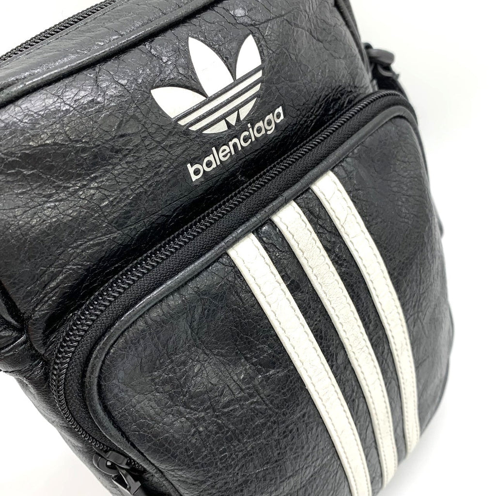 Balenciaga 721850 x Adidas Small Messenger Bag/Crossbody Shoulder Bag Black Pre-owned