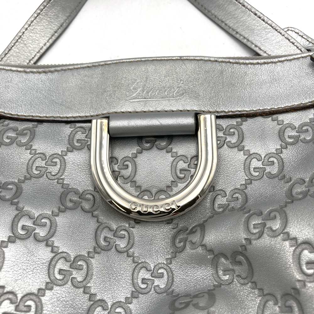 Gucci 203257 Abby Shoulder Bag Guccissima Leather Silver Pre-owned